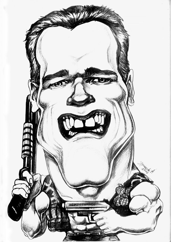 karykatury Schwarzenegger