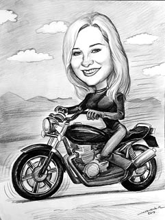 karykatura dla motocyklisty 11