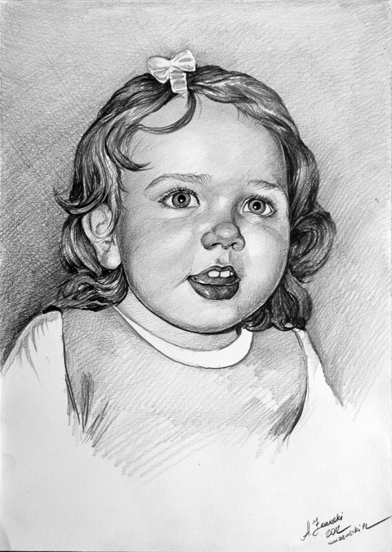portrety dzieci olowkiem