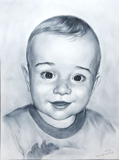 portret dziecka czarno-biay