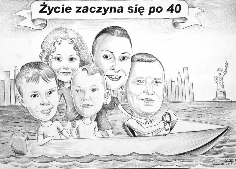 karykatura rodziny 12 rodzinna karykatura 12