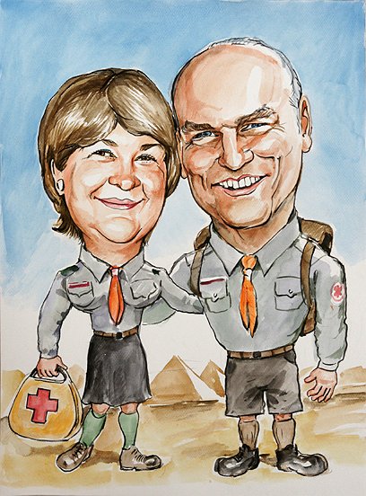 �mieszny prezent na 45 rocznic� �lubu - harcerze na biwaku