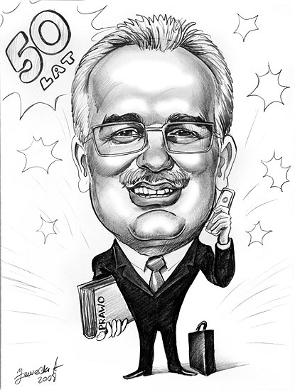 karykatura dla prawnika na 50