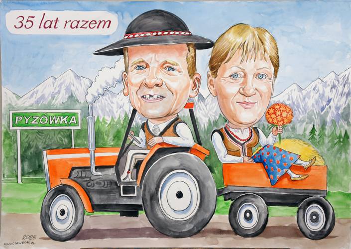 karykatura g�rali na 35 rocznic� �lubu
