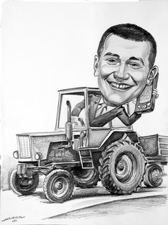 rolnik na traktorze