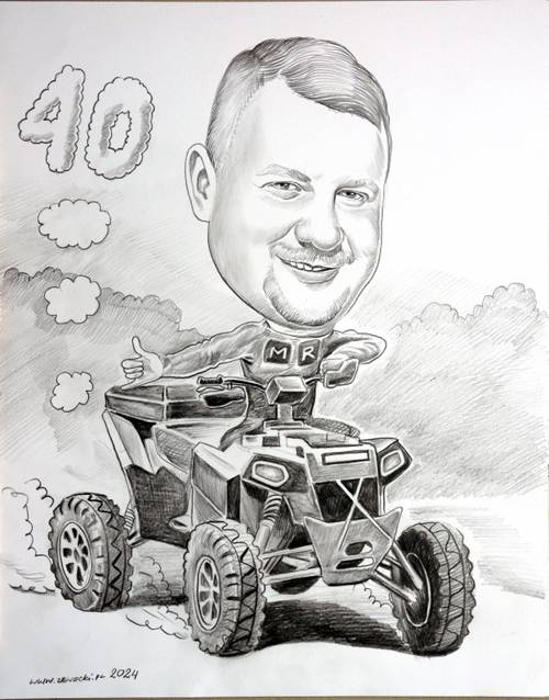 karykatura na quadzie