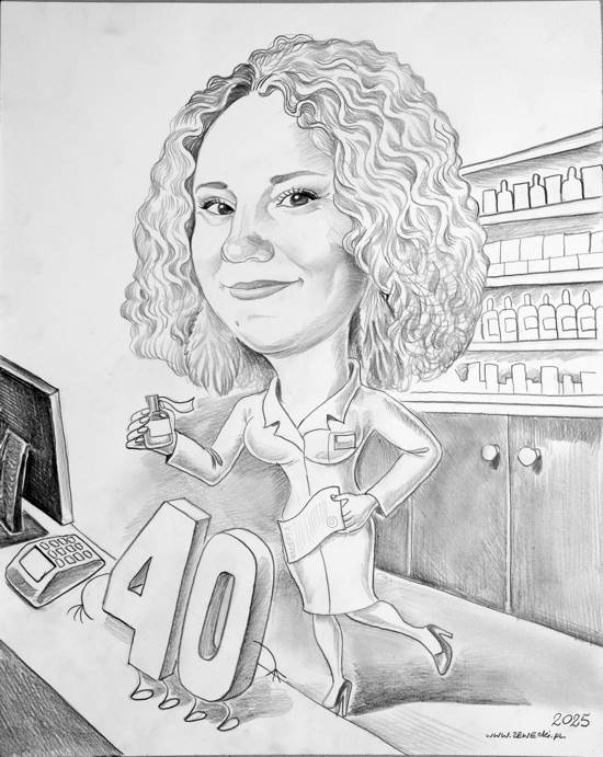 karykatura dla farmaceutki