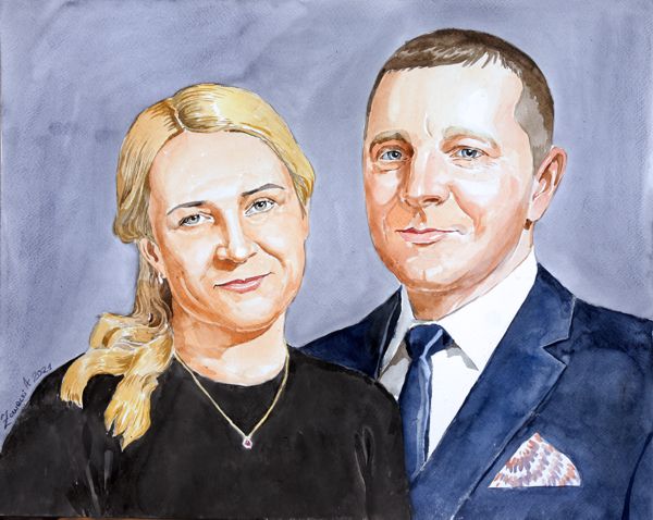 portret małżeństwa akwarelą portret akwarelą 4