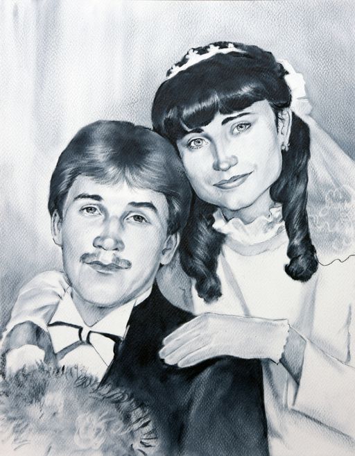 portret ślubny portret ze zdjęcia ślubnego