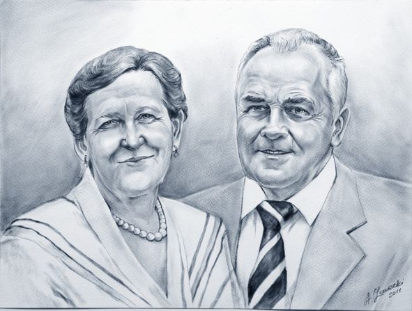 portret rodzicw suchym pdzlem 2