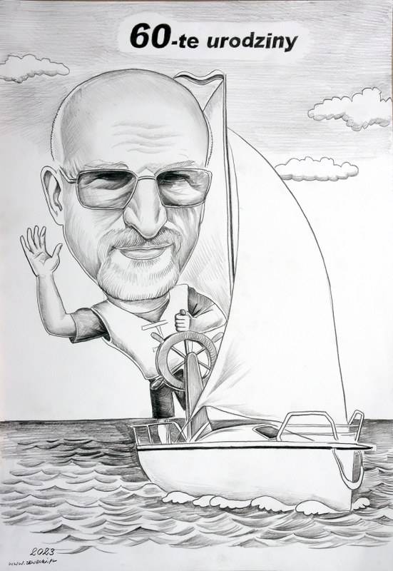 karykatura na 60 dla �eglarza