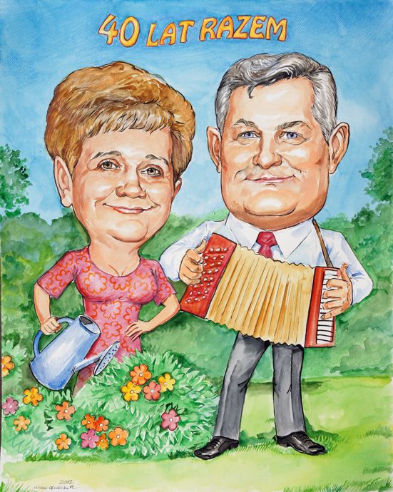 Artystyczny prezent na 40 rocznic� �lubu - muzyczna karykatura