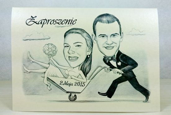 zaproszenia ślubne z karykaturą 4 zaproszenia na ślub 6