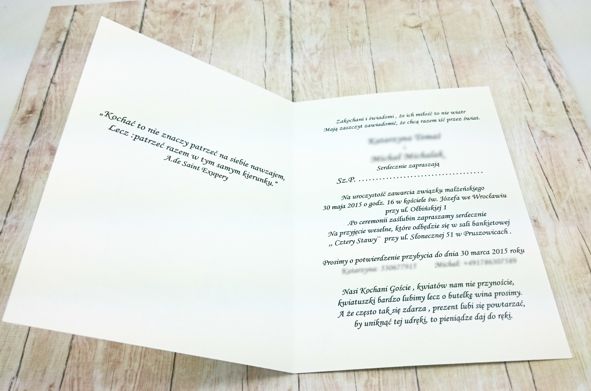 środek zaproszenia tekst do zaproszenia ślubnego